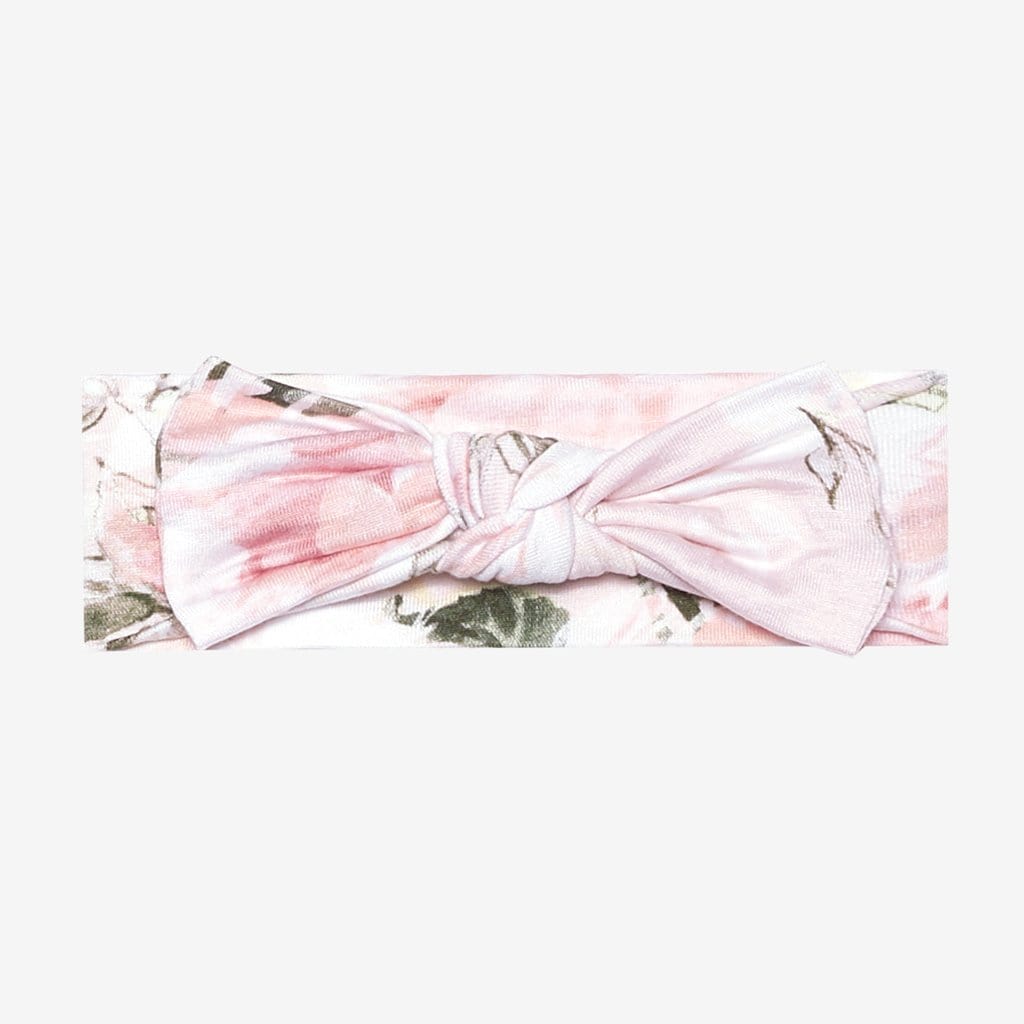 Vintage Pink Rose Swaddle Headband Set