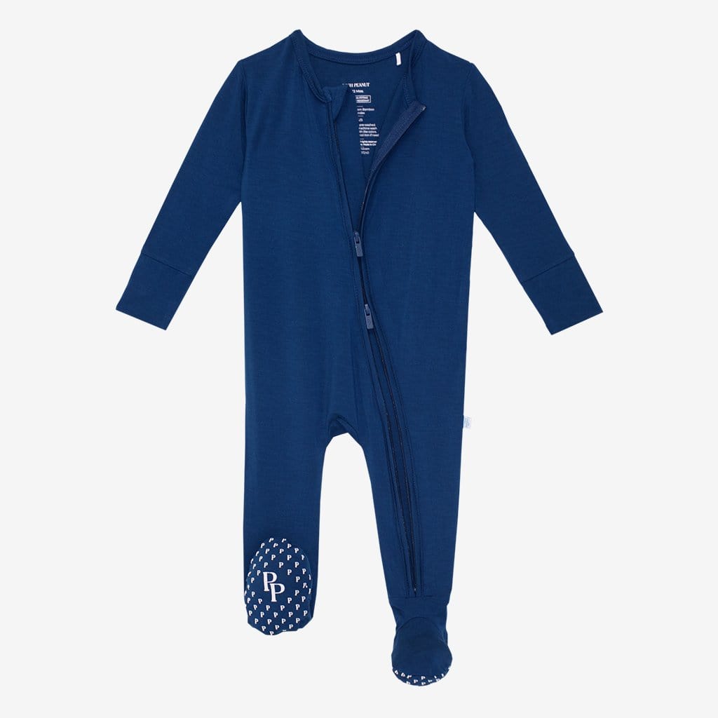 Sailor Blue Footie Zippered One Piece