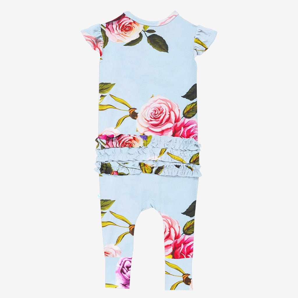 Country Rose Ruffled Cap Sleeve Romper