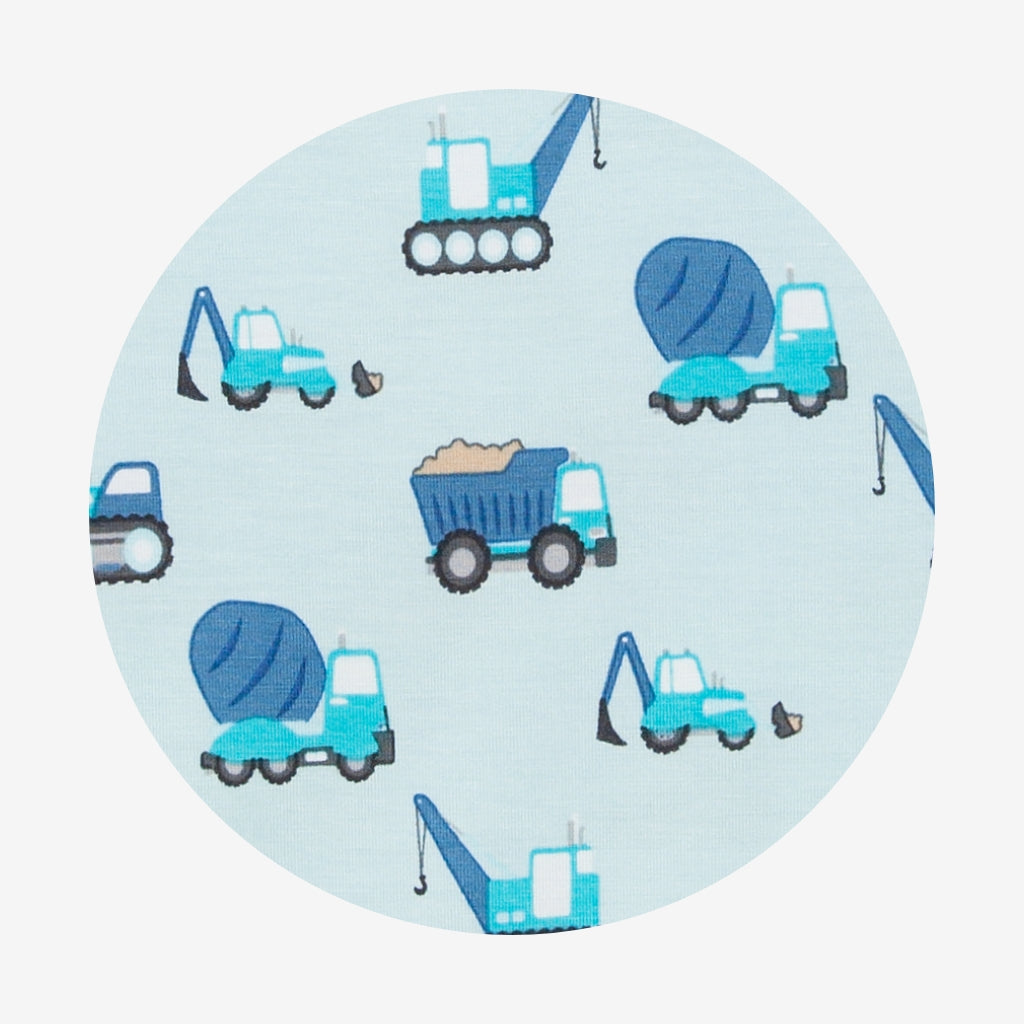 Construction Cars Footie Zippered One Piece