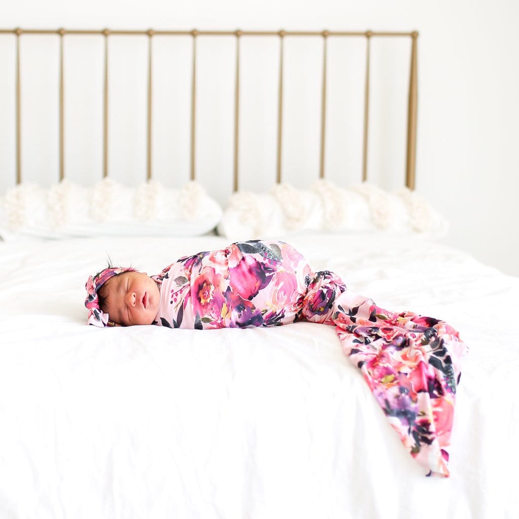 Dusk Rose Swaddle Headband Set