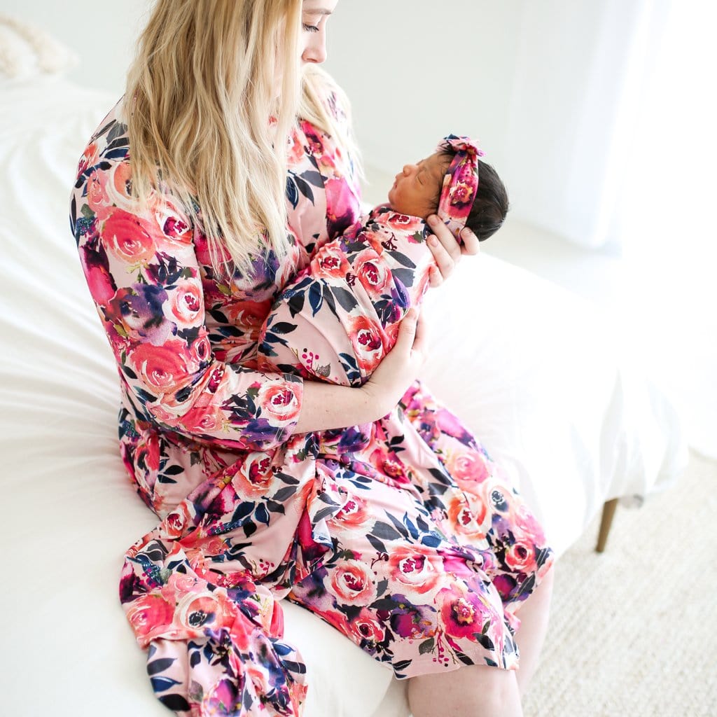 Dusk Rose Swaddle Headband Set