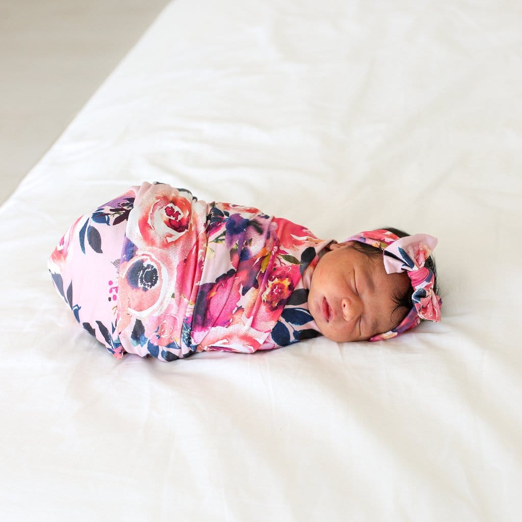Dusk Rose Swaddle Headband Set