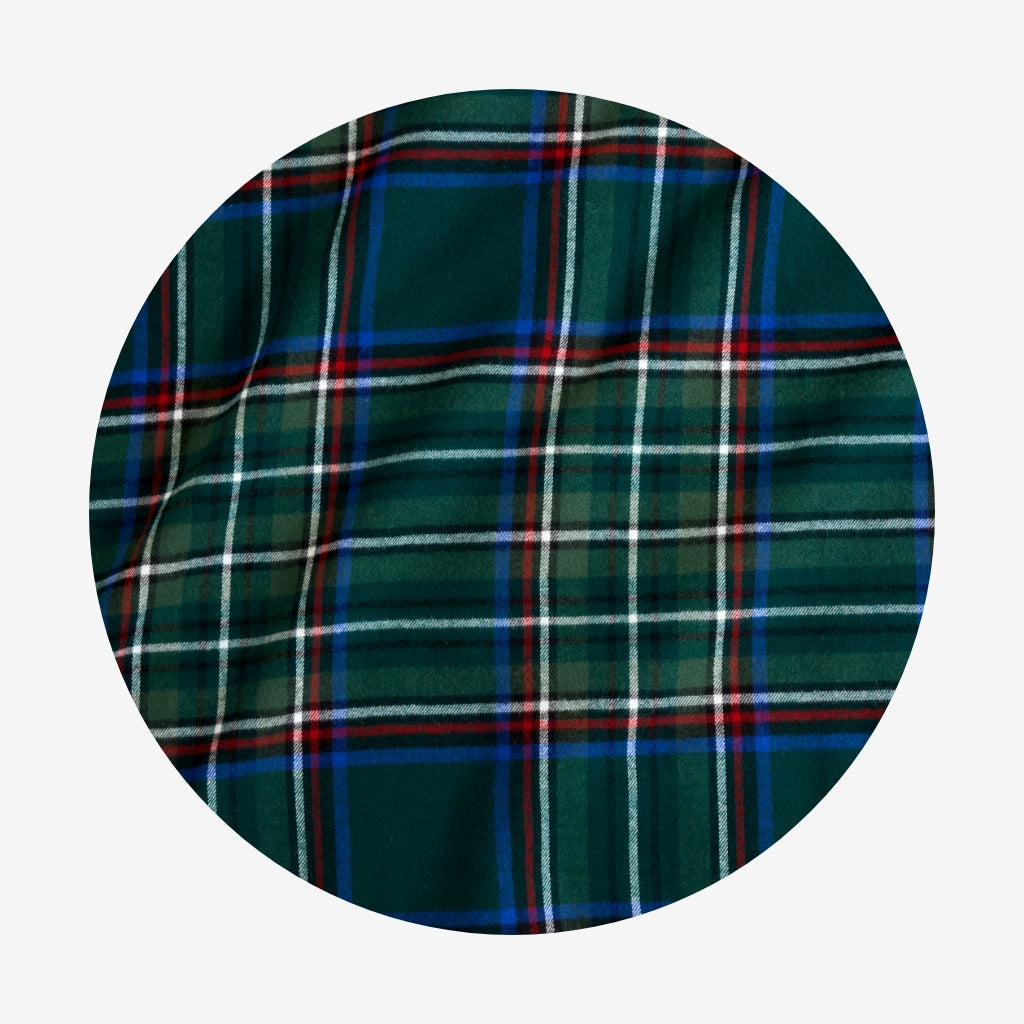 Green Tartan Plaid Flannelette Luxe Pajama Set