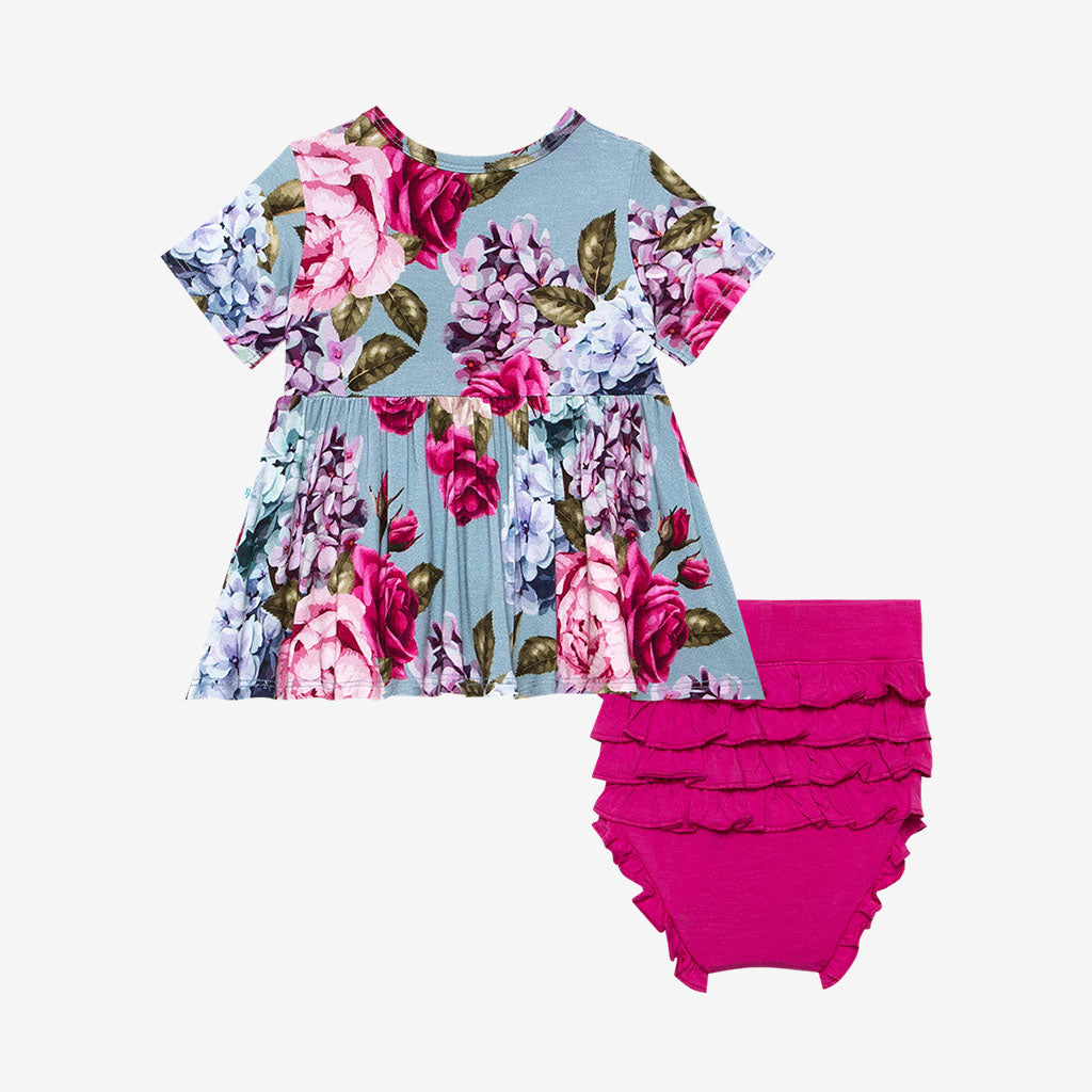 Lacey Peplum Ruffled Bummie Set