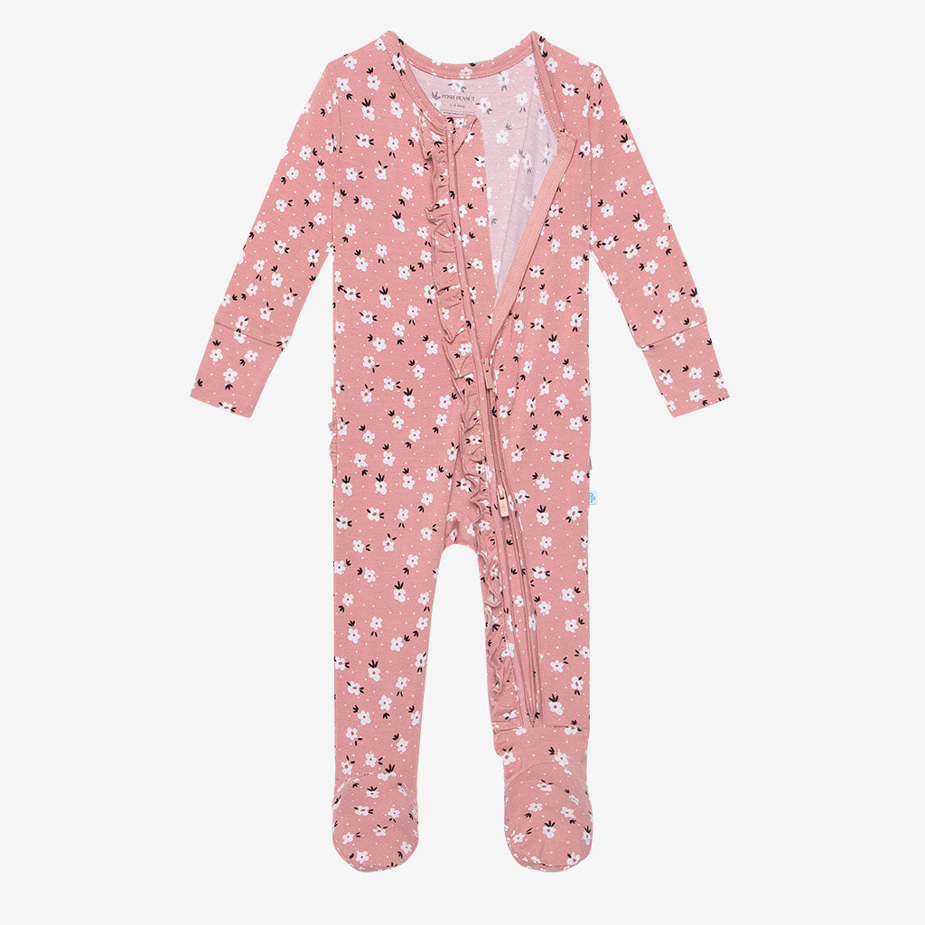 Emmilene Footie Ruffled Zippered One Piece