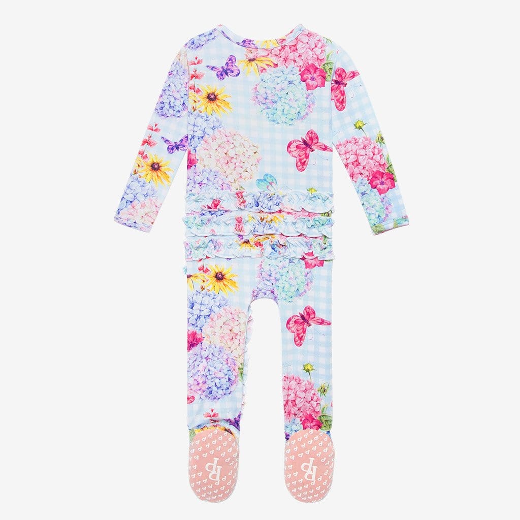 Nicolette Footie Ruffled Zippered One Piece