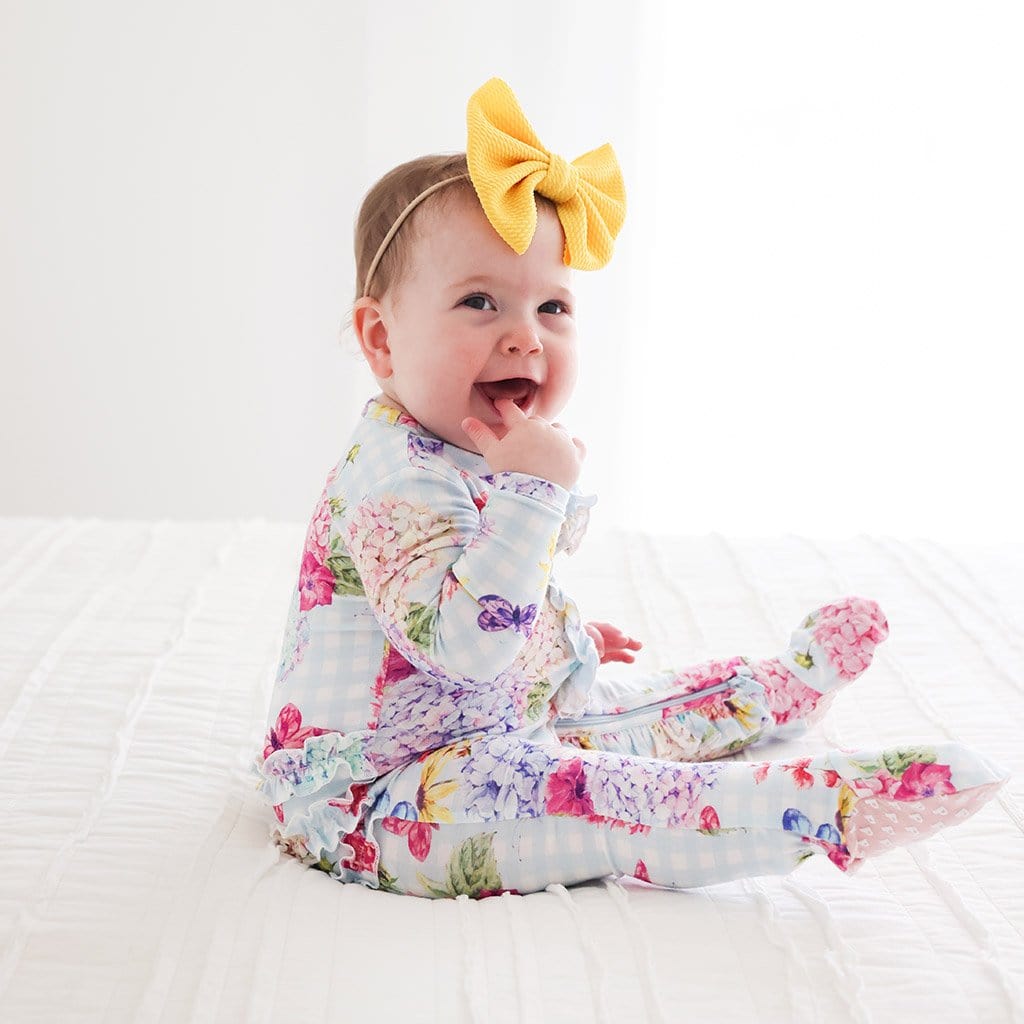 Nicolette Footie Ruffled Zippered One Piece