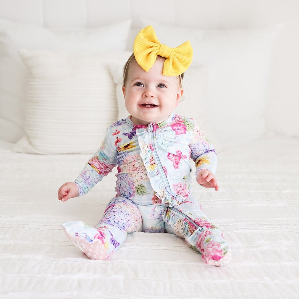 Nicolette Footie Ruffled Zippered One Piece