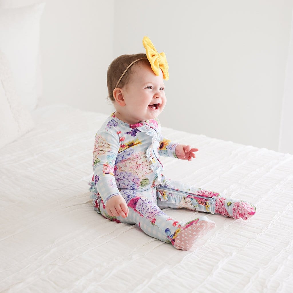 Nicolette Footie Ruffled Zippered One Piece