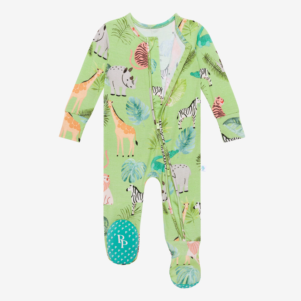 Safari Animals Footie Zippered One Piece