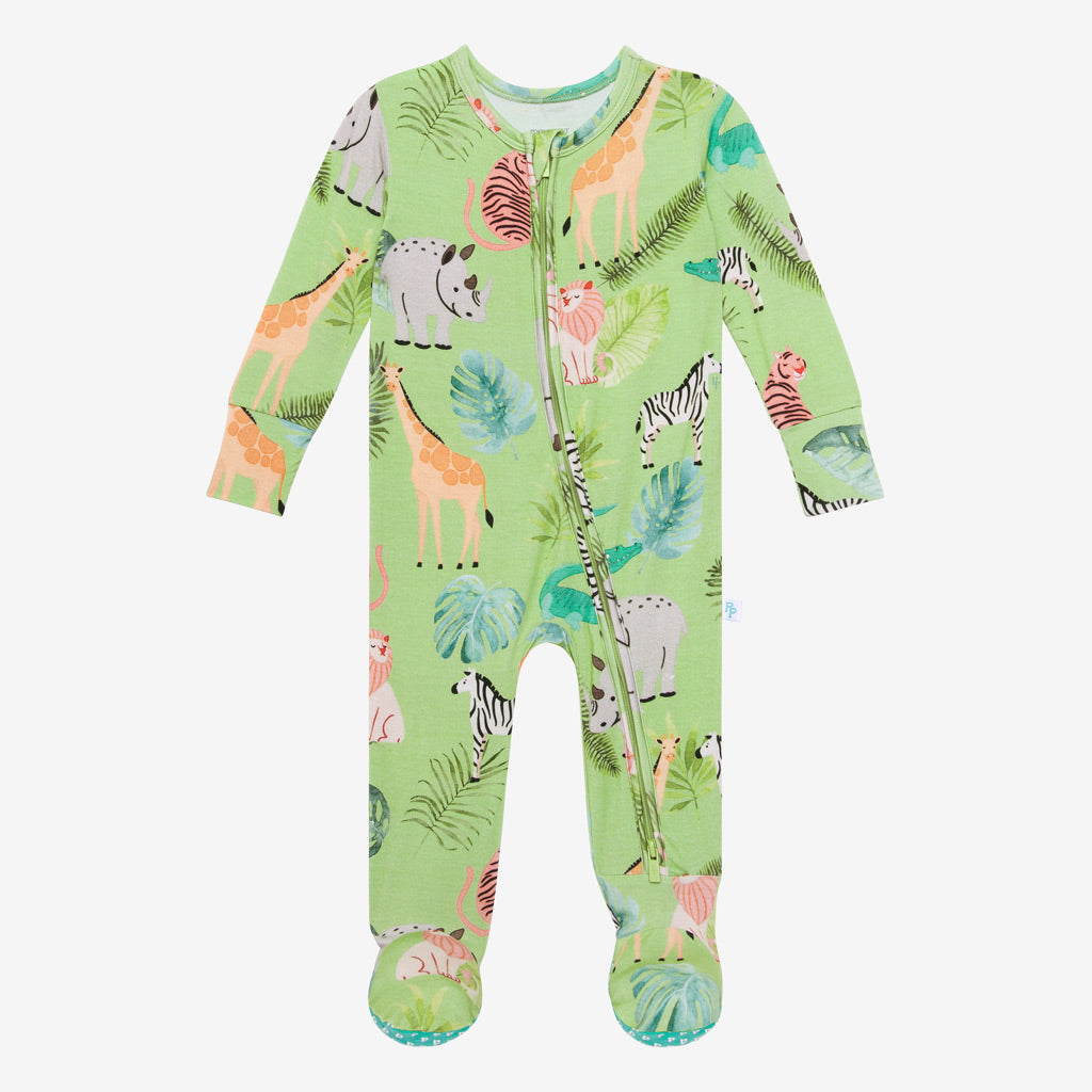 Safari Animals Footie Zippered One Piece