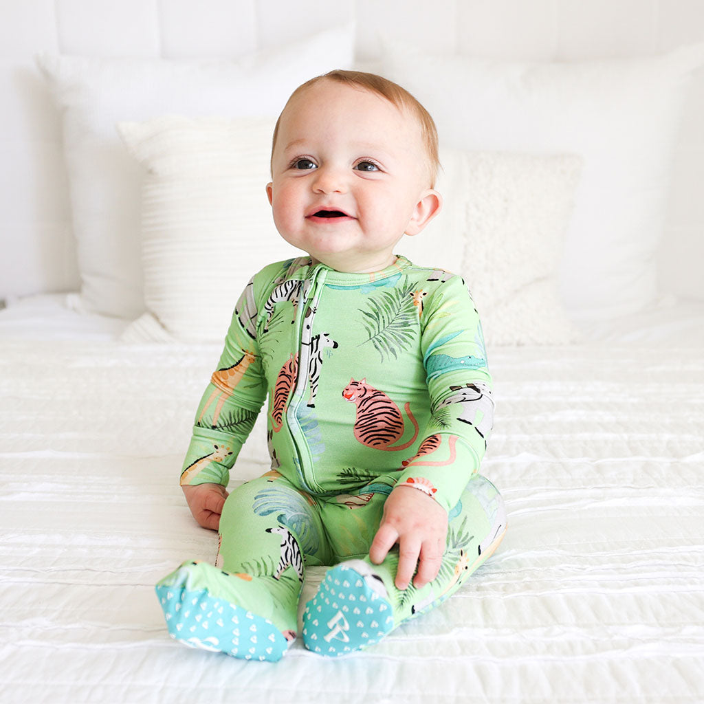 Safari Animals Footie Zippered One Piece