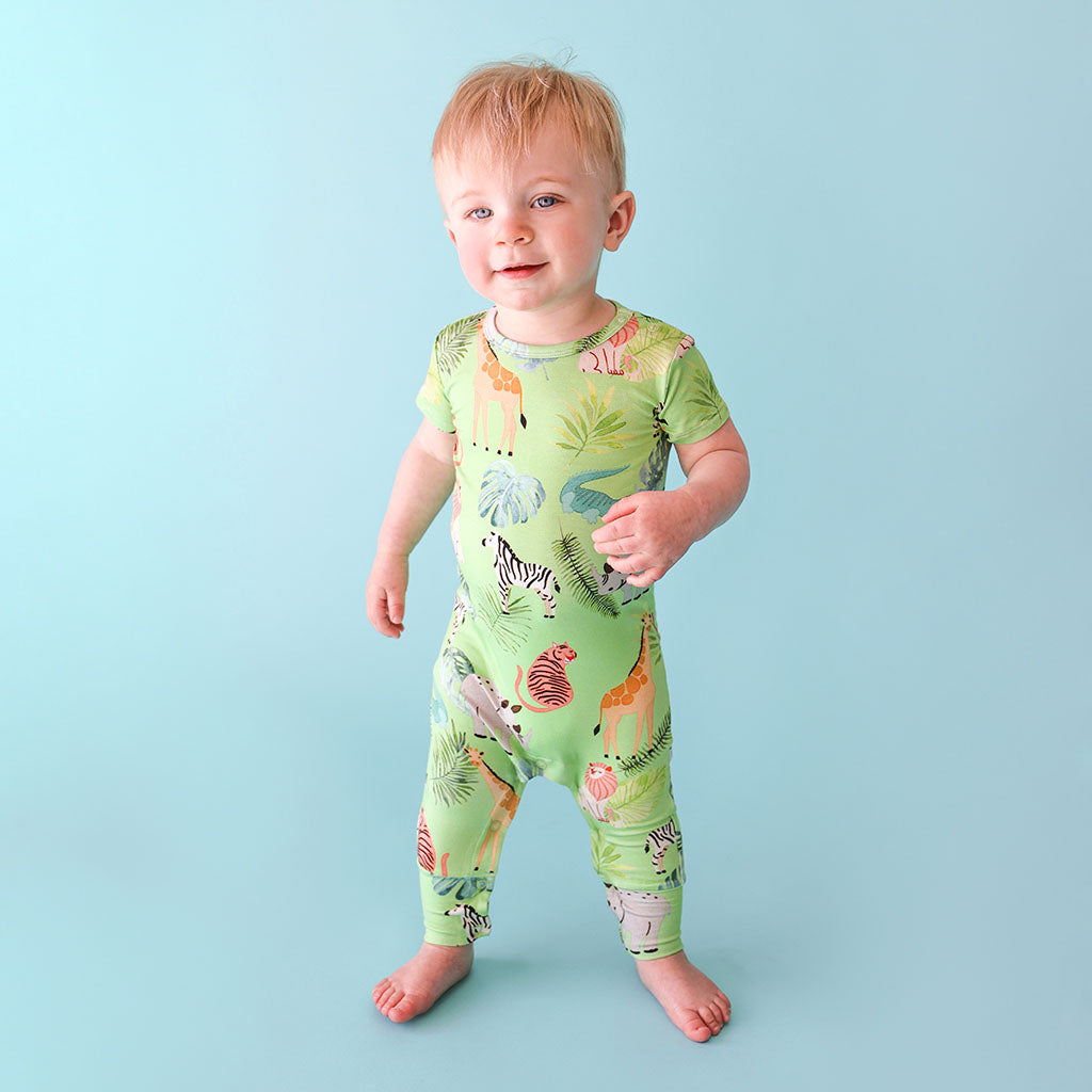 Safari Animals Short Sleeve Romper