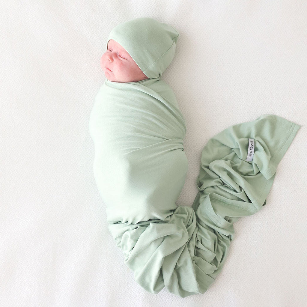 Sage Swaddle Beanie Set