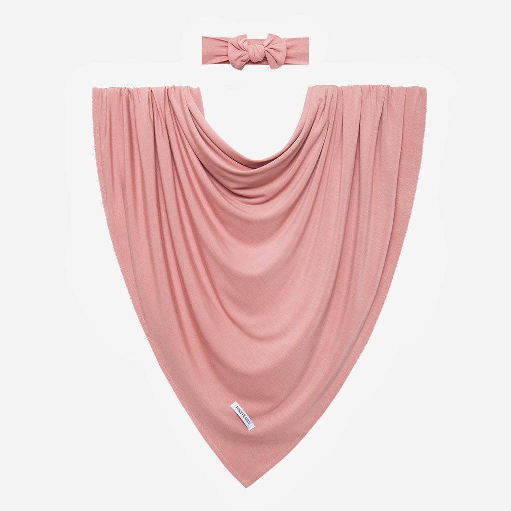 Dusty Rose Swaddle Headband Set