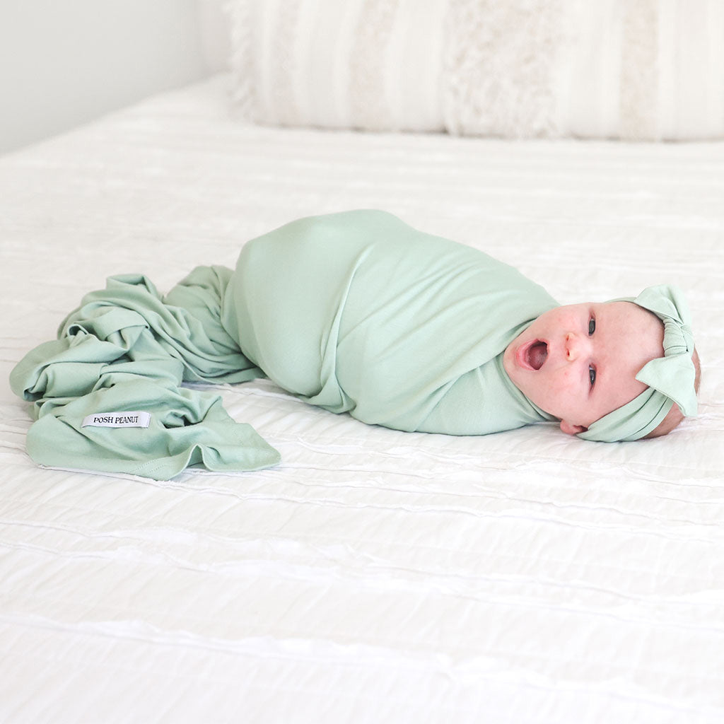 Sage Swaddle Headband Set