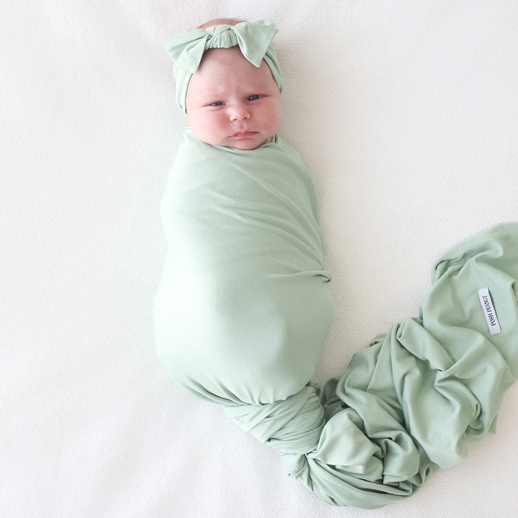Sage Swaddle Headband Set