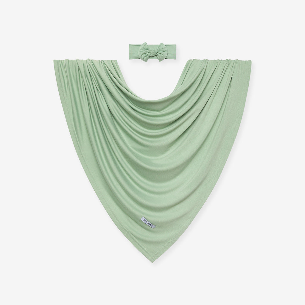Sage Swaddle Headband Set