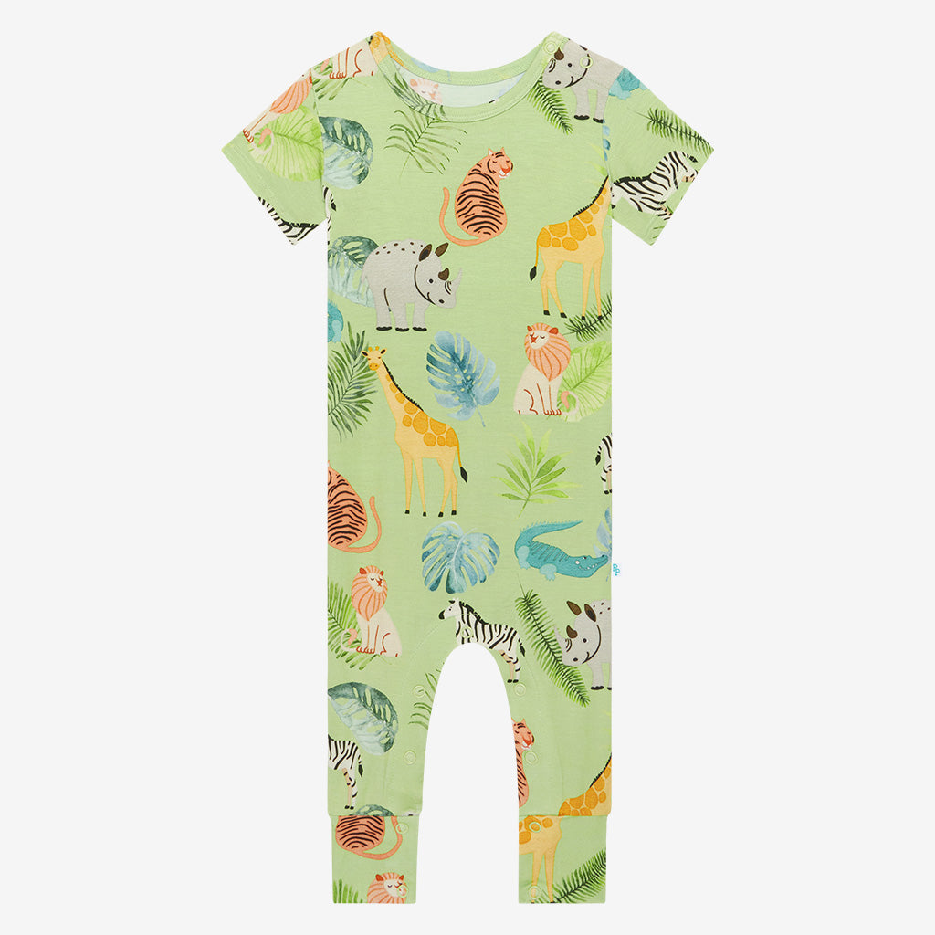 Safari Animals Short Sleeve Romper