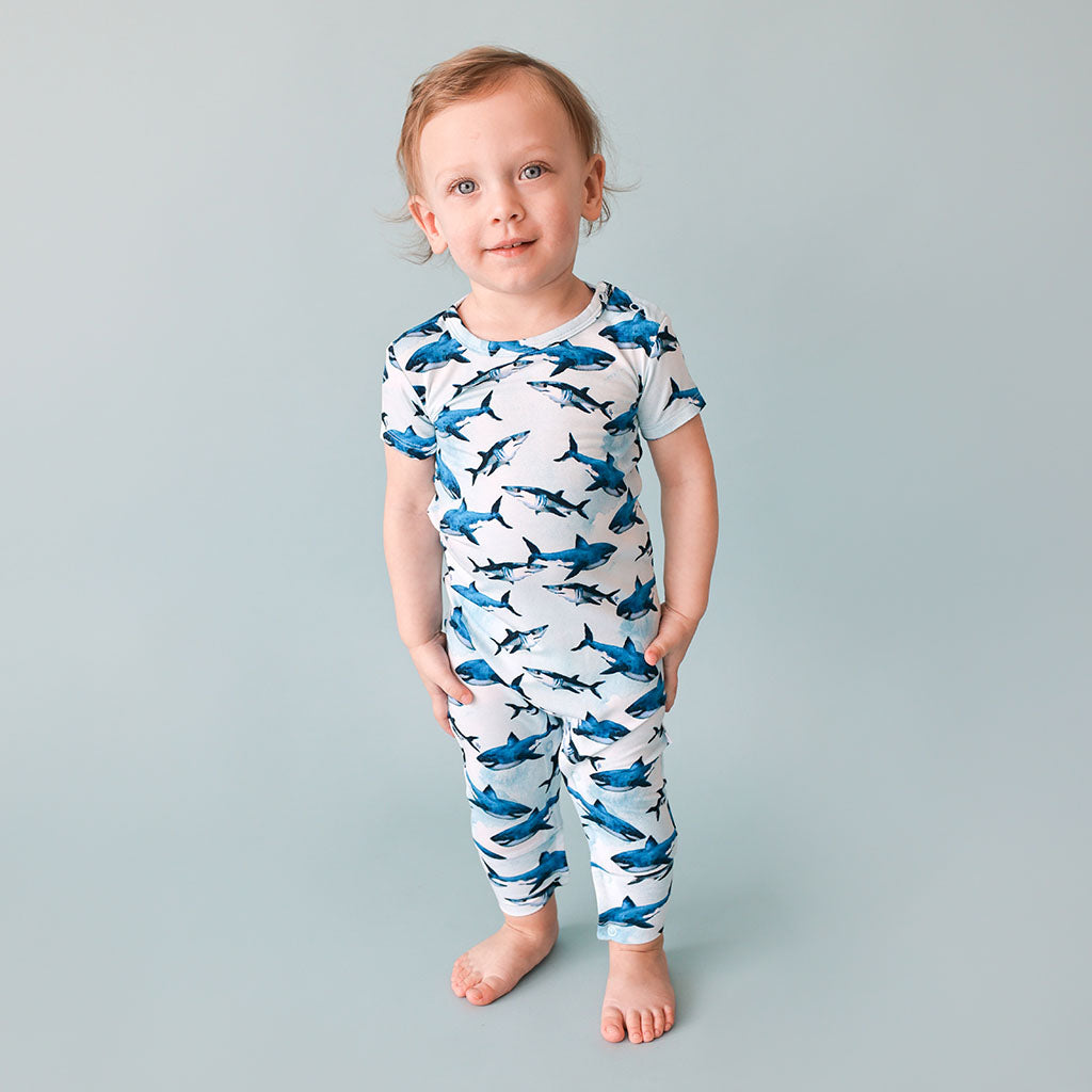 Sharks Short Sleeve Romper