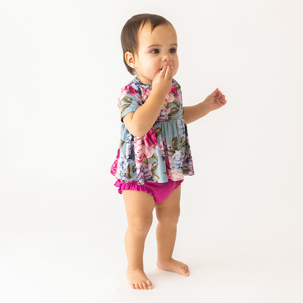 Lacey Peplum Ruffled Bummie Set