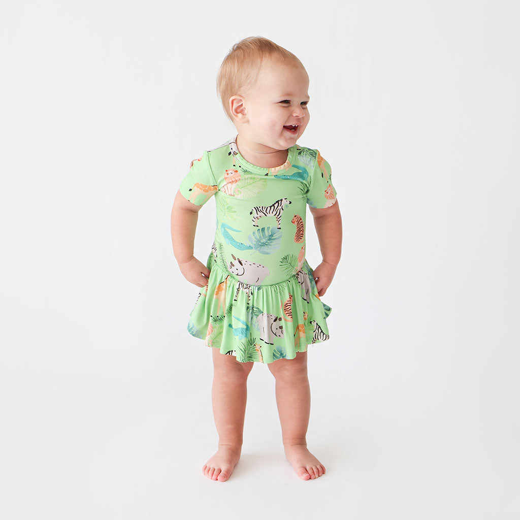 Safari Animals Twirl Skirt Bodysuit Dress