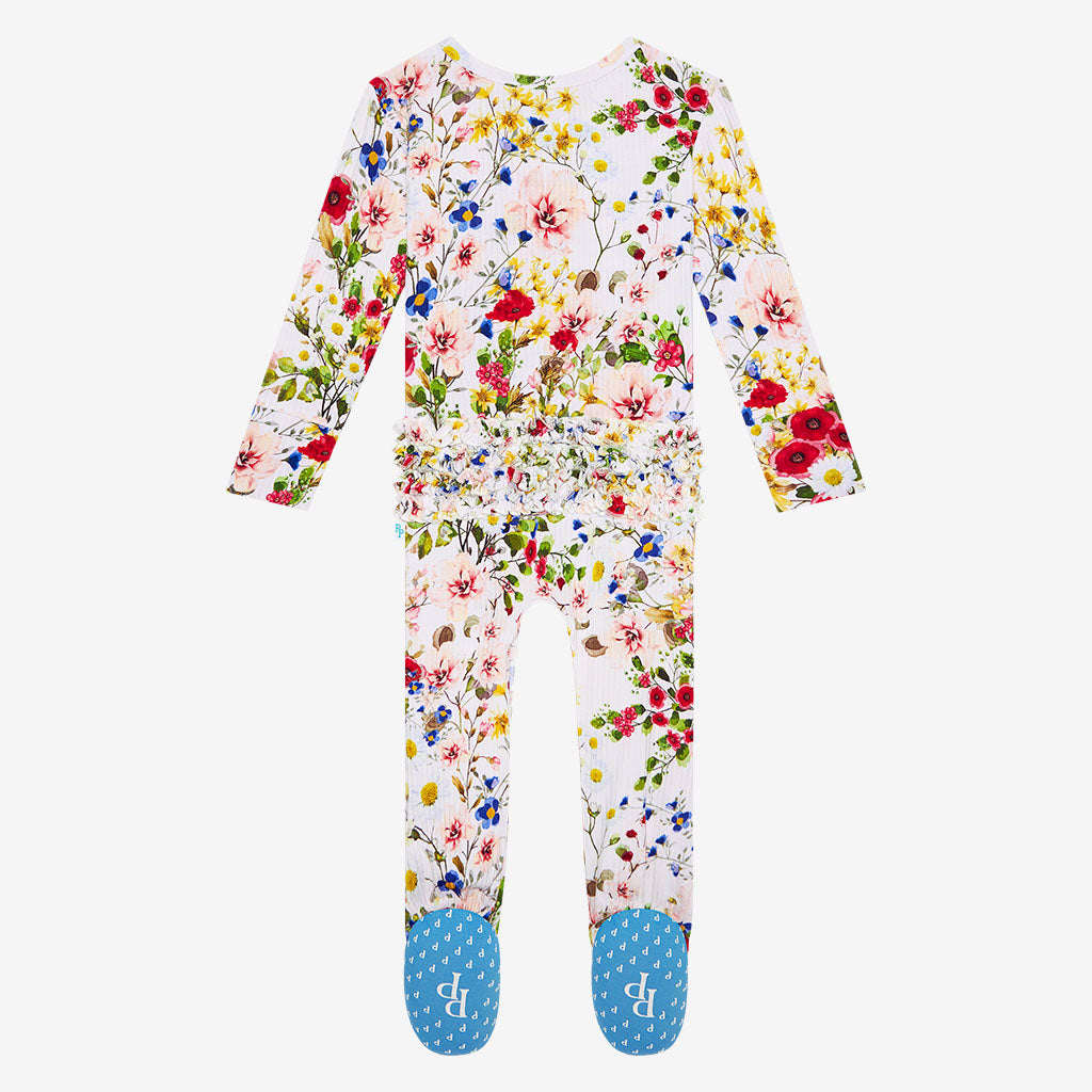 Barbara Footie Ruffled Zippered One Piece