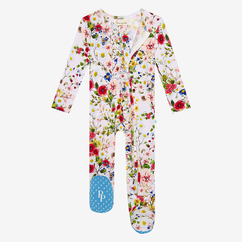 Barbara Footie Ruffled Zippered One Piece