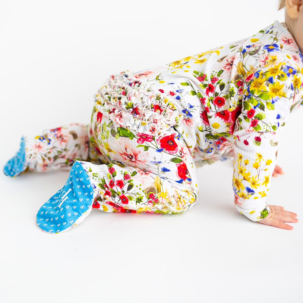 Barbara Footie Ruffled Zippered One Piece