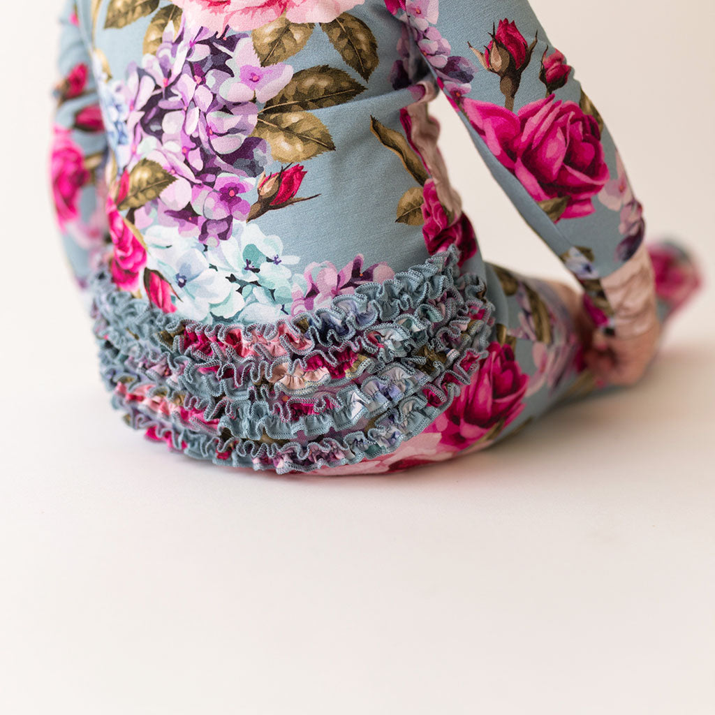 Lacey Footie Ruffled Zippered One Piece