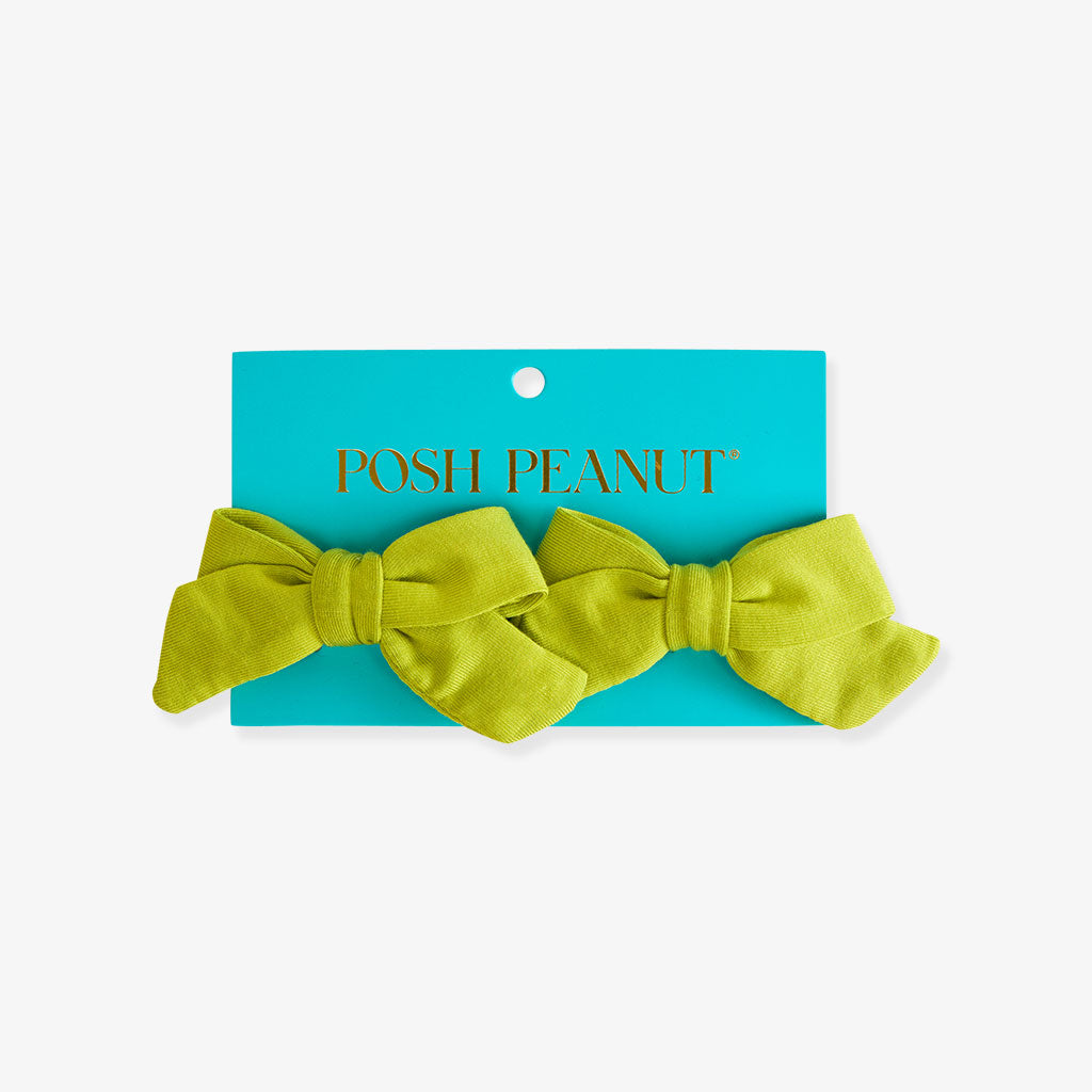 Moss Green Mini Bow Hair Clips