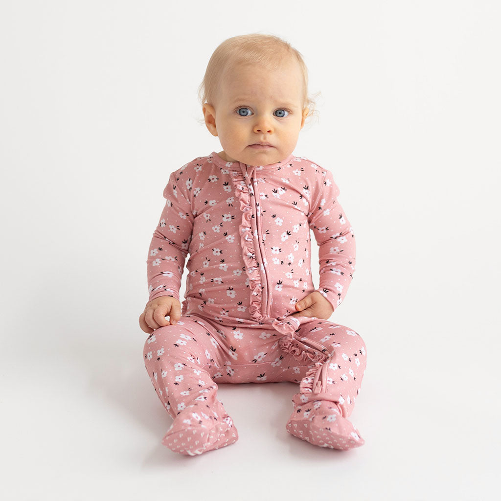 Emmilene Footie Ruffled Zippered One Piece