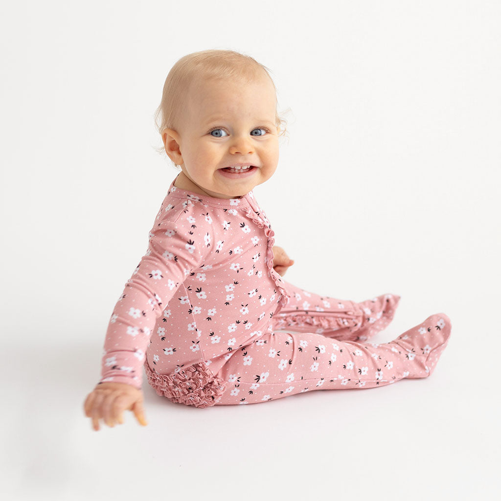 Emmilene Footie Ruffled Zippered One Piece