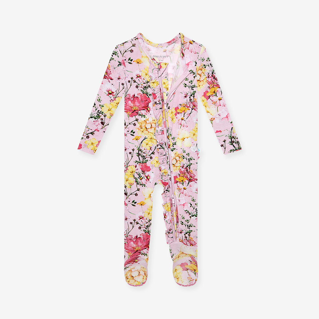 Gaia Footie Ruffled Zippered One Piece