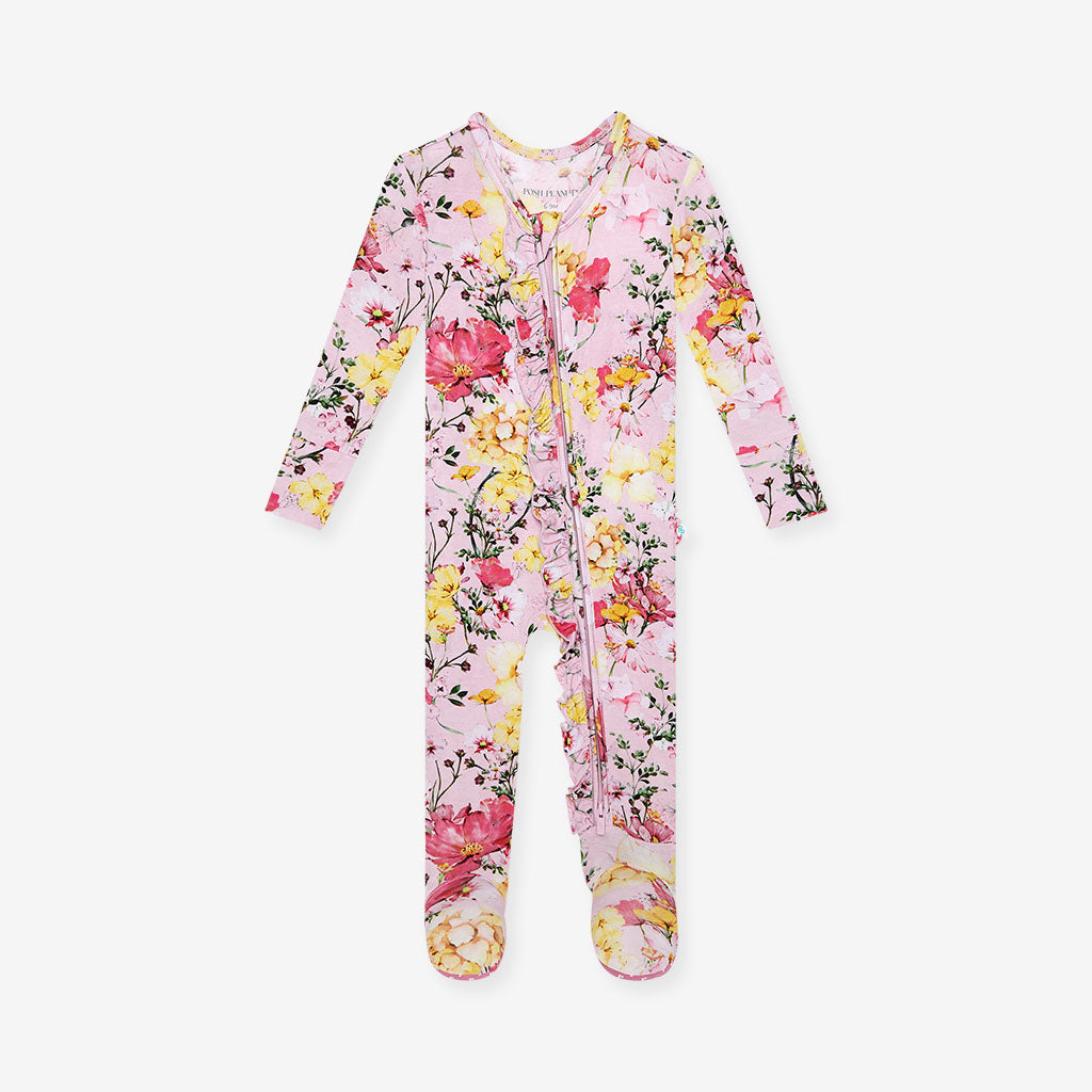 Gaia Footie Ruffled Zippered One Piece