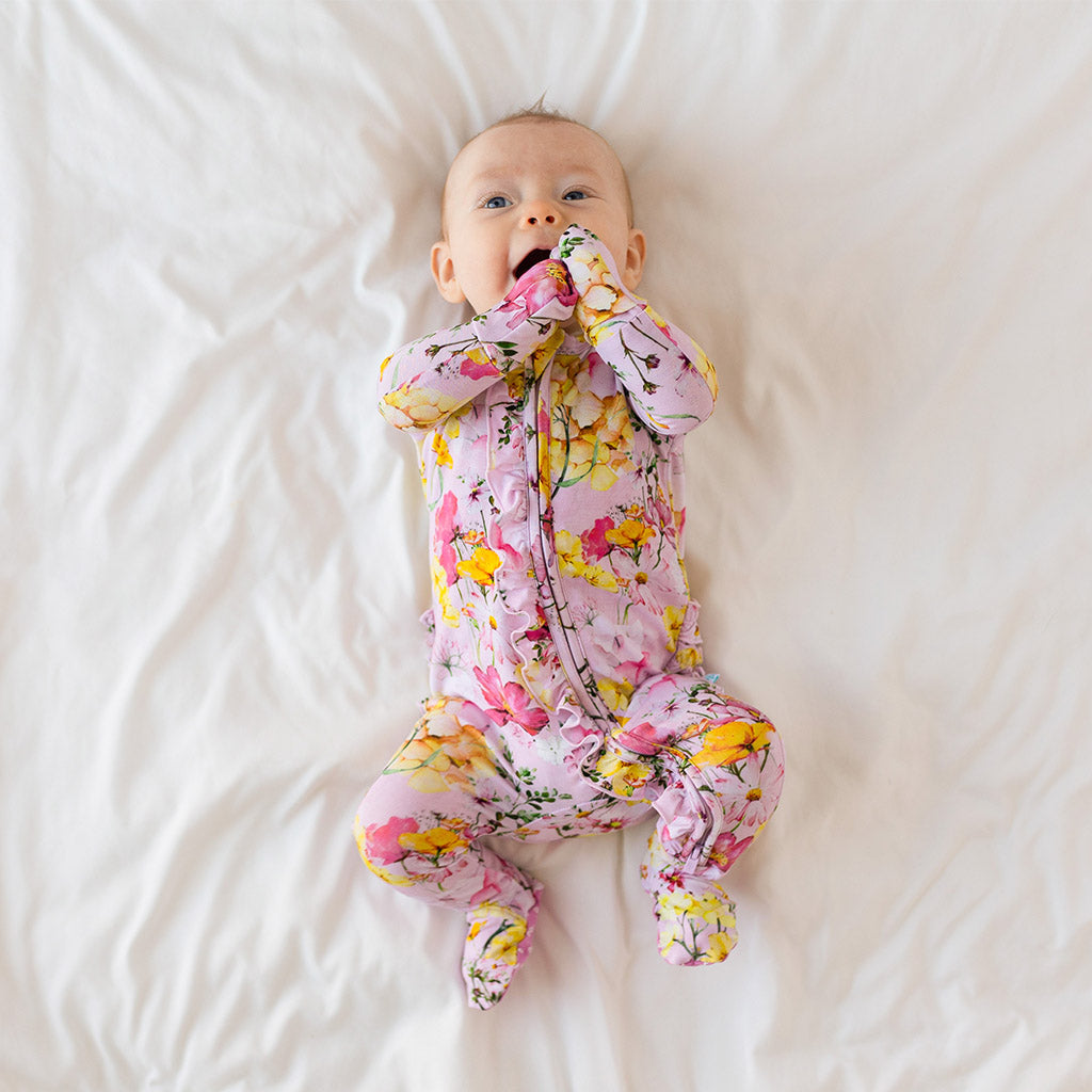 Gaia Footie Ruffled Zippered One Piece