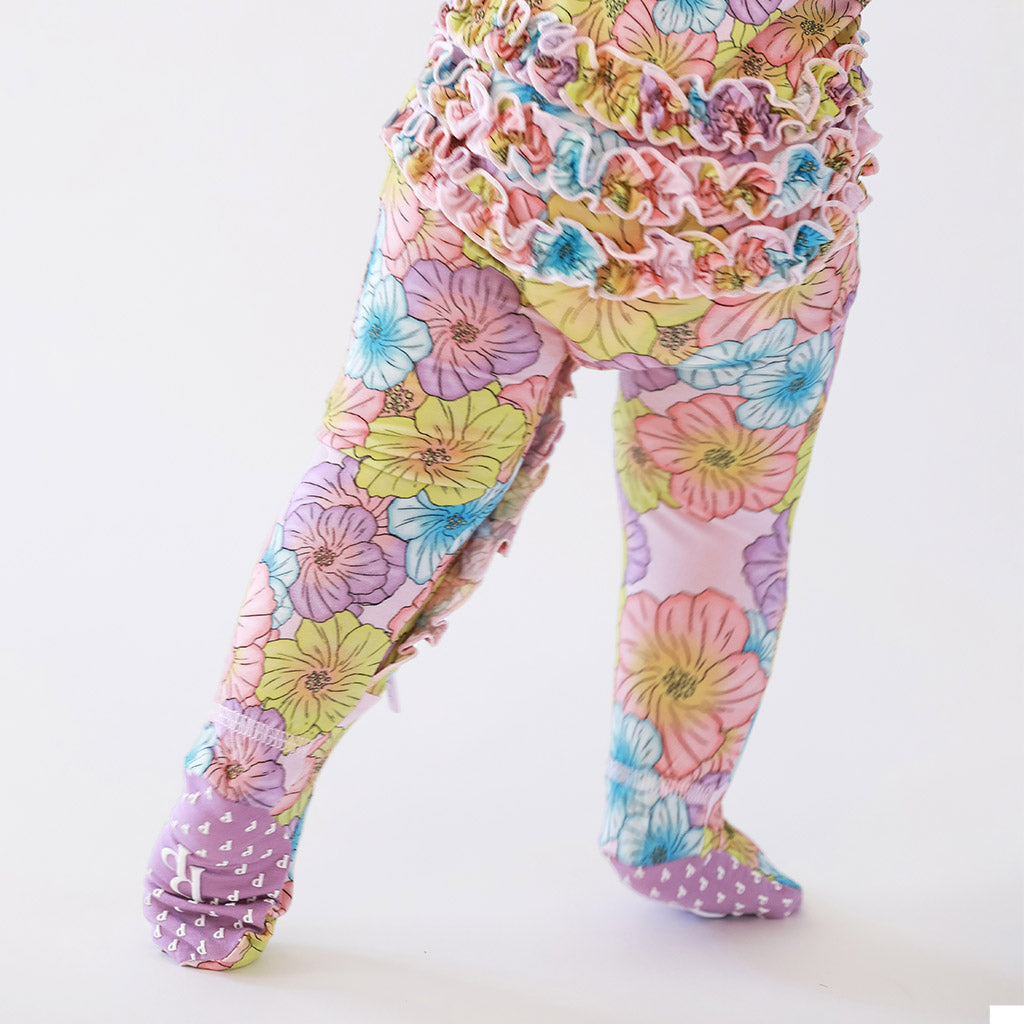 Kourtney Footie Ruffled Zippered One Piece