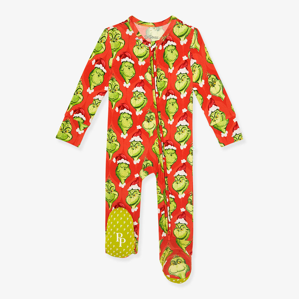 Dr. Seuss The Grinch Footie Zippered One Piece