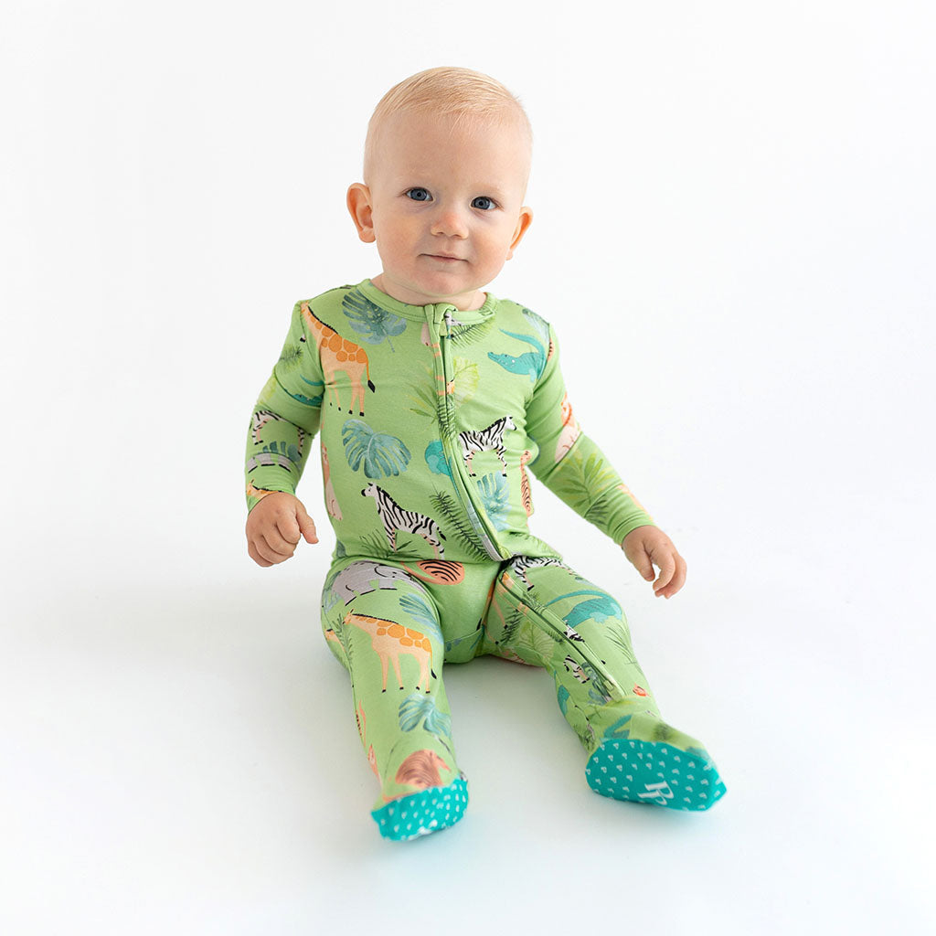 Safari Animals Footie Zippered One Piece