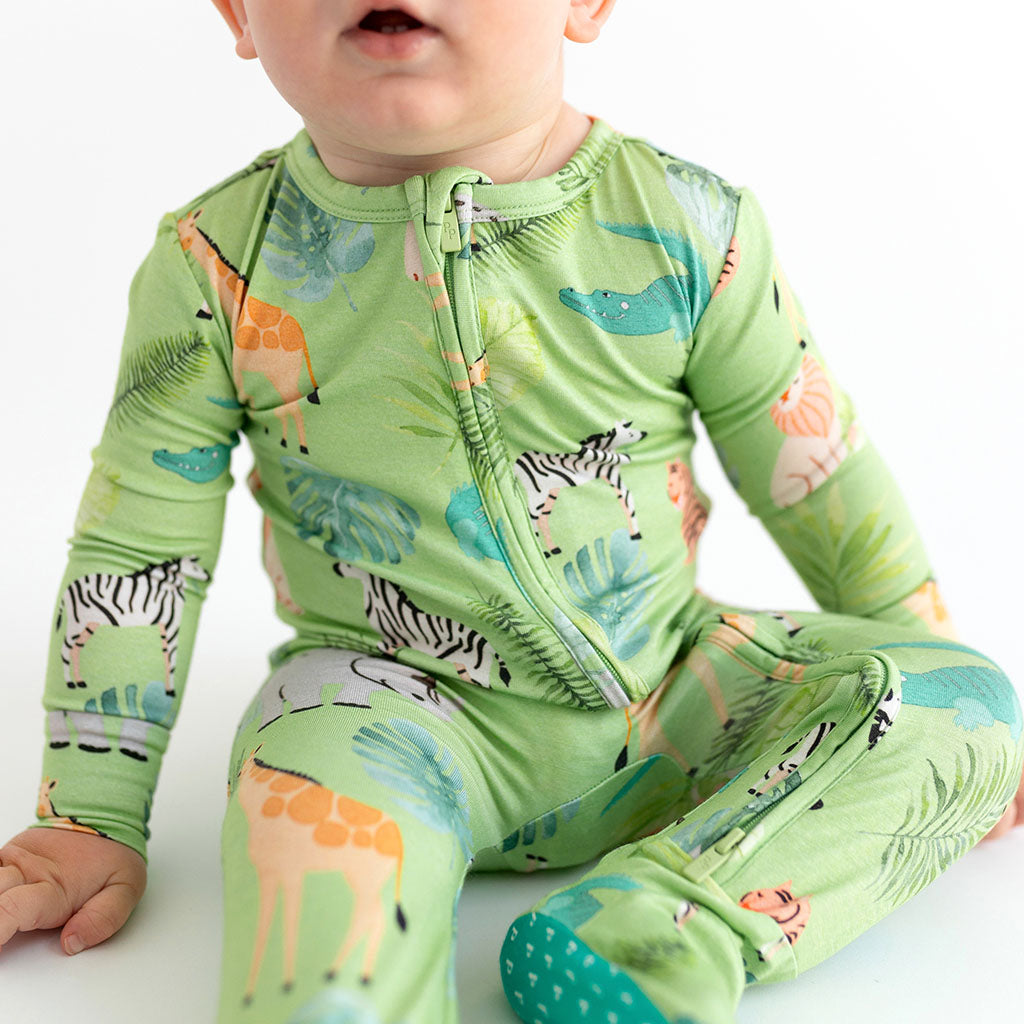 Safari Animals Footie Zippered One Piece