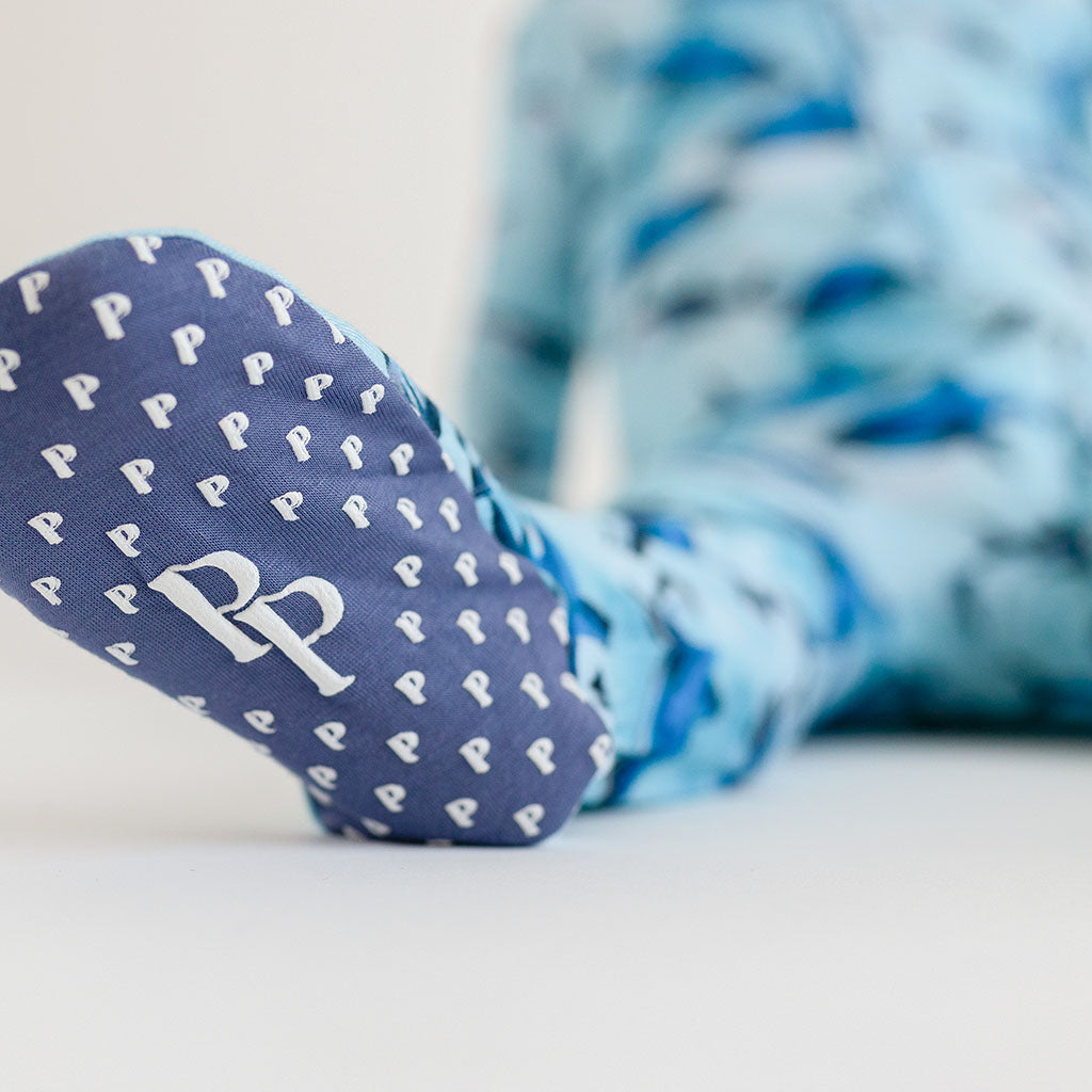 Sharks Footie Zippered One Piece