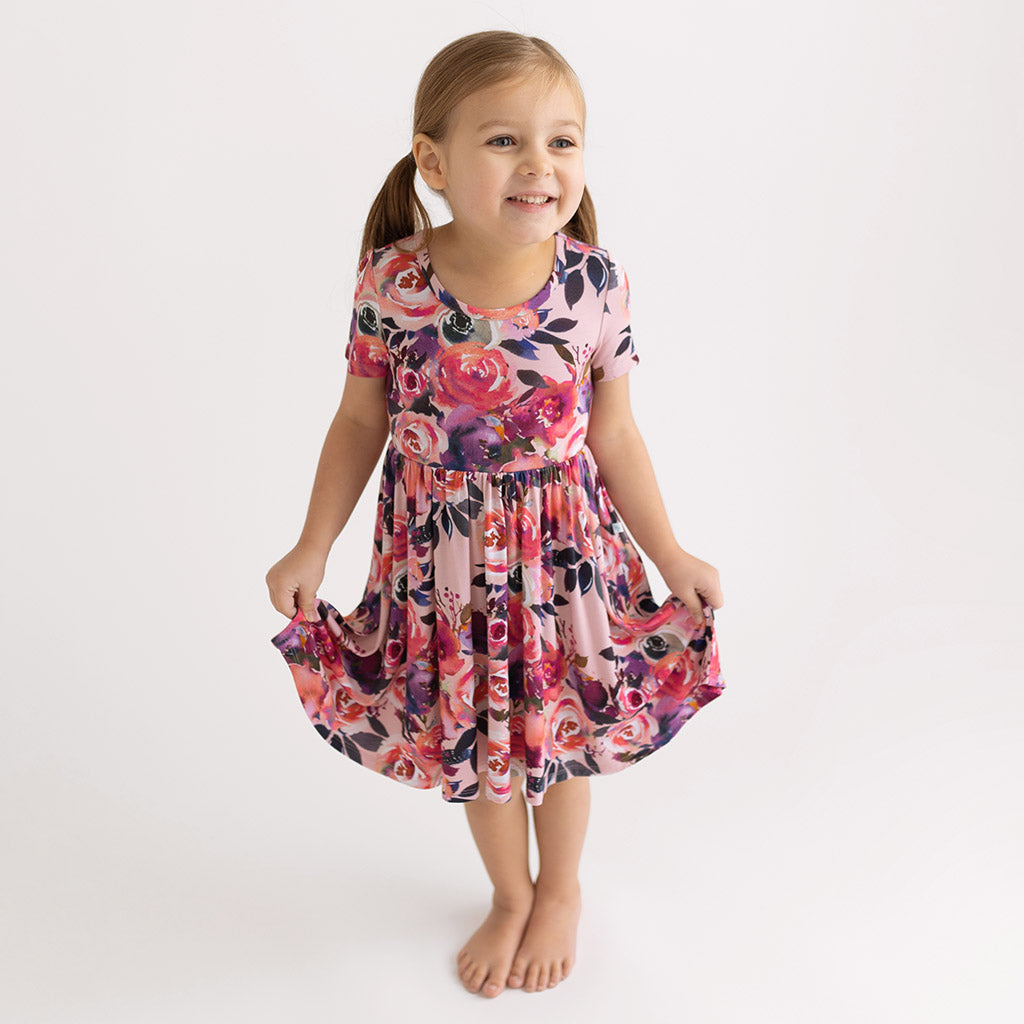 Dusk Rose Twirl Dress