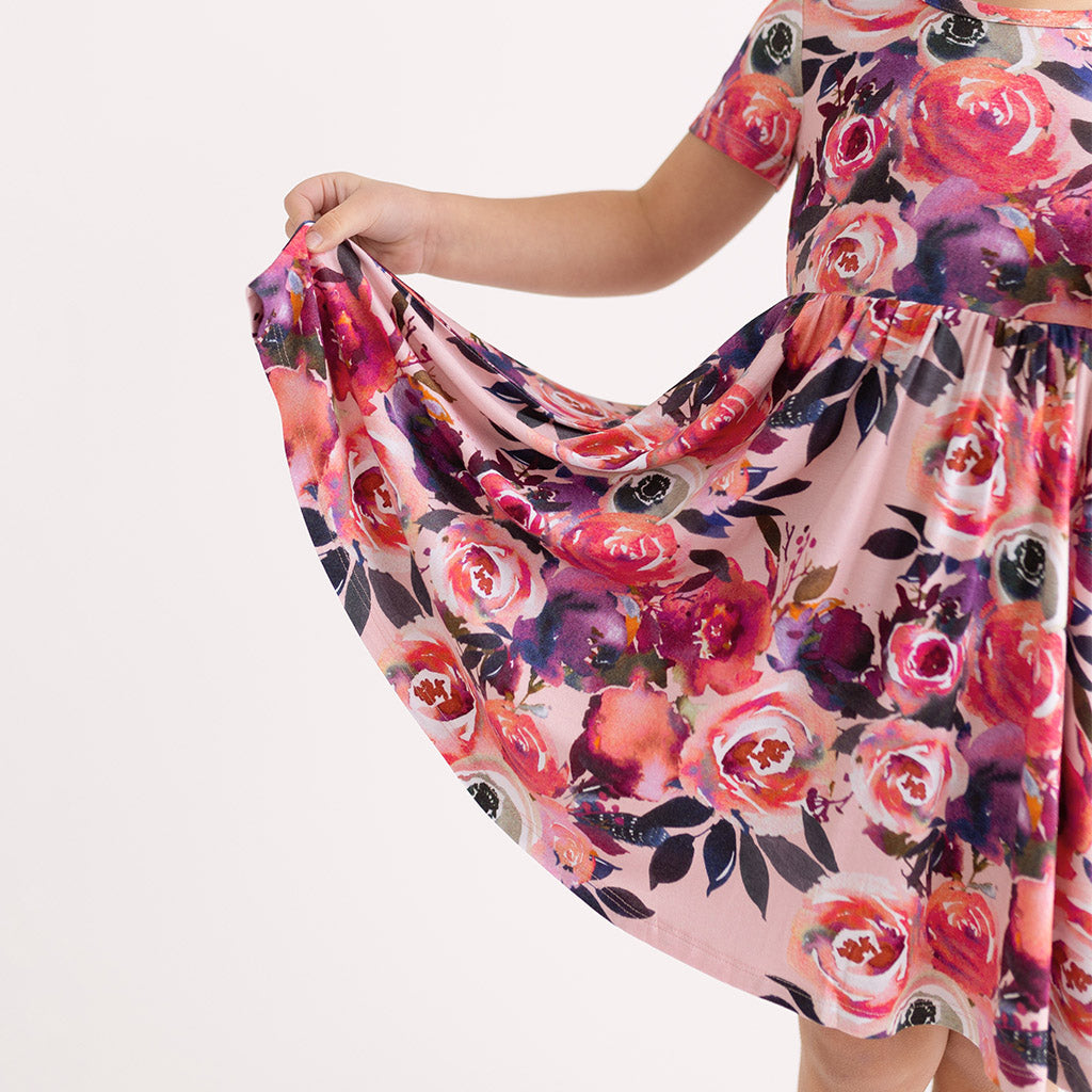 Dusk Rose Twirl Dress