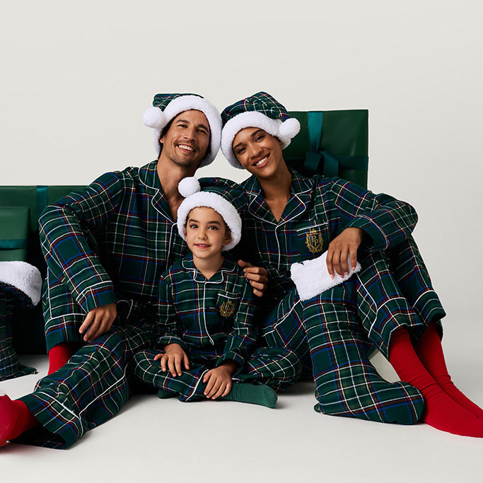 Green Tartan Plaid Adult Flannelette Poshmas Hat