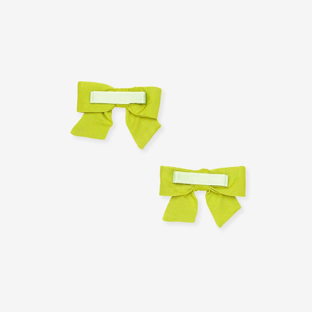 Moss Green Mini Bow Hair Clips