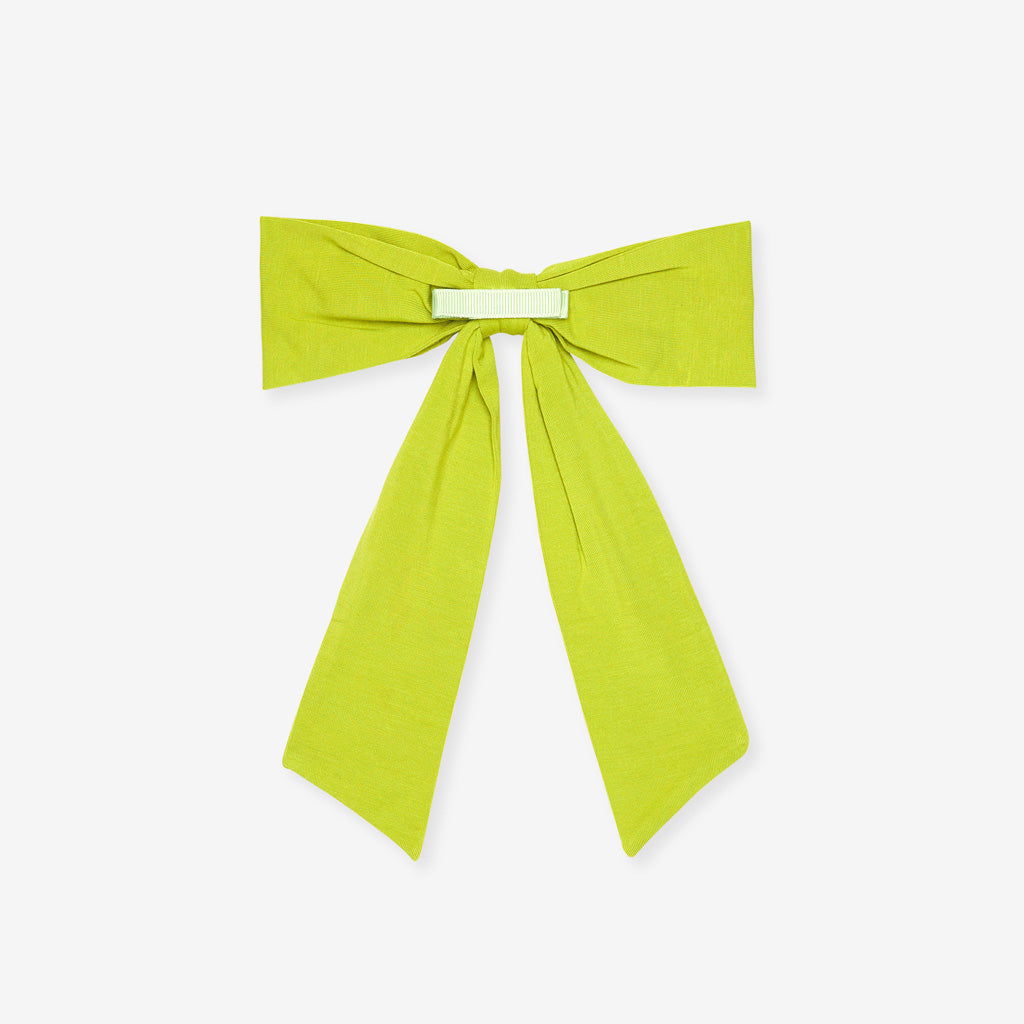 Moss Green Luxe Bow Hair Clip