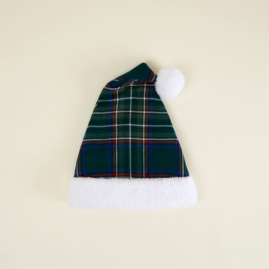Green Tartan Plaid Kids Flannelette Poshmas Hat