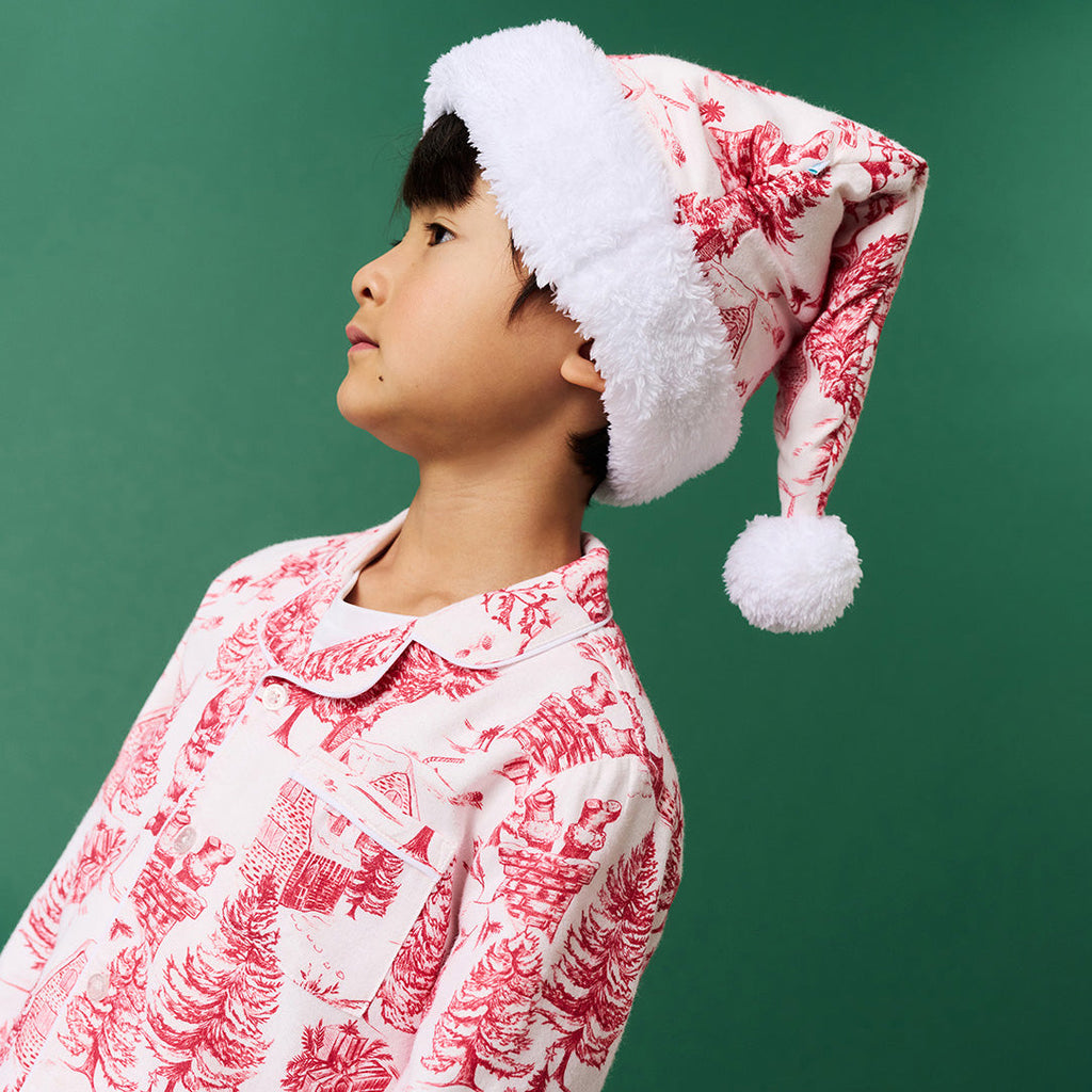 Father Christmas Kids Flannelette Poshmas Hat