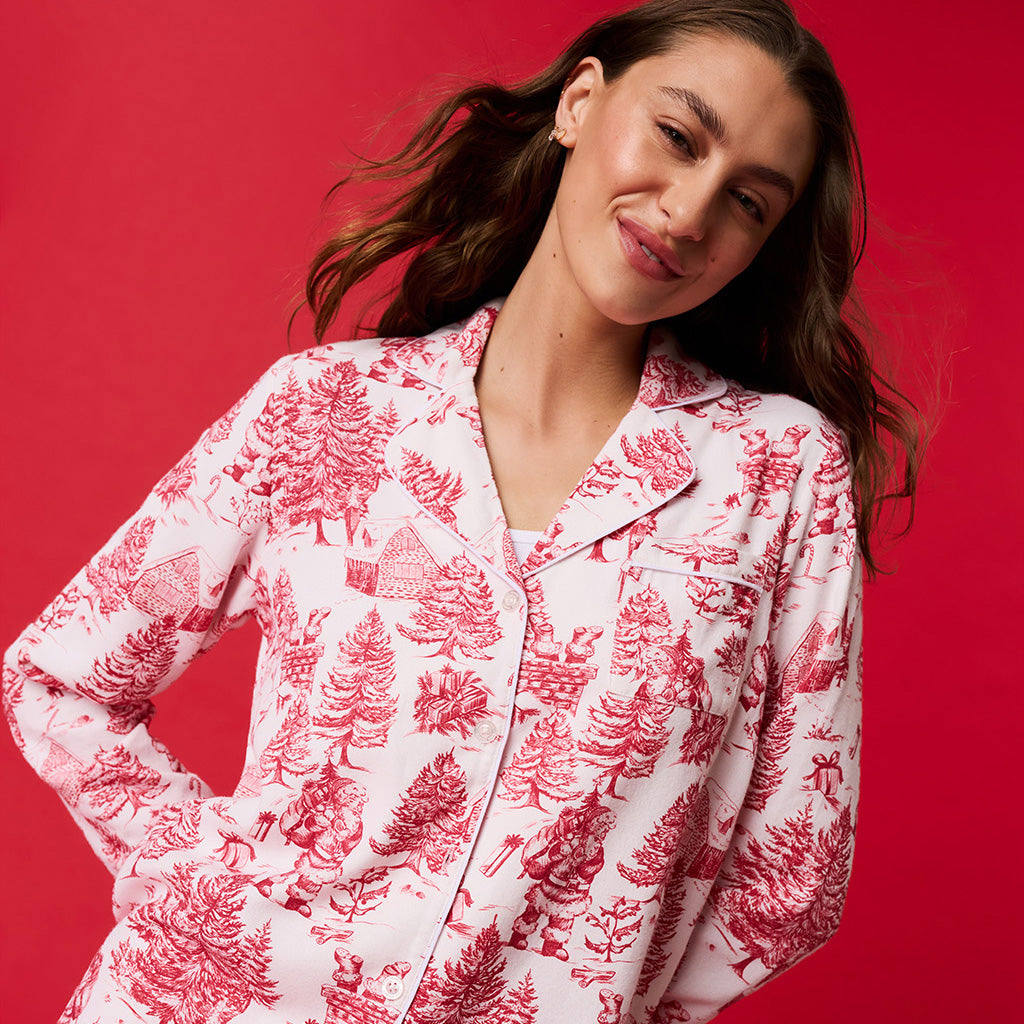 Father Christmas Women's Flannelette Pajama Set